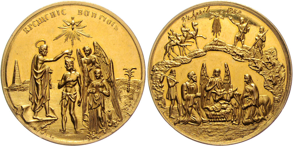 イエスの洗礼1858年4ダカットゴールドメダル Premium Gold Coin