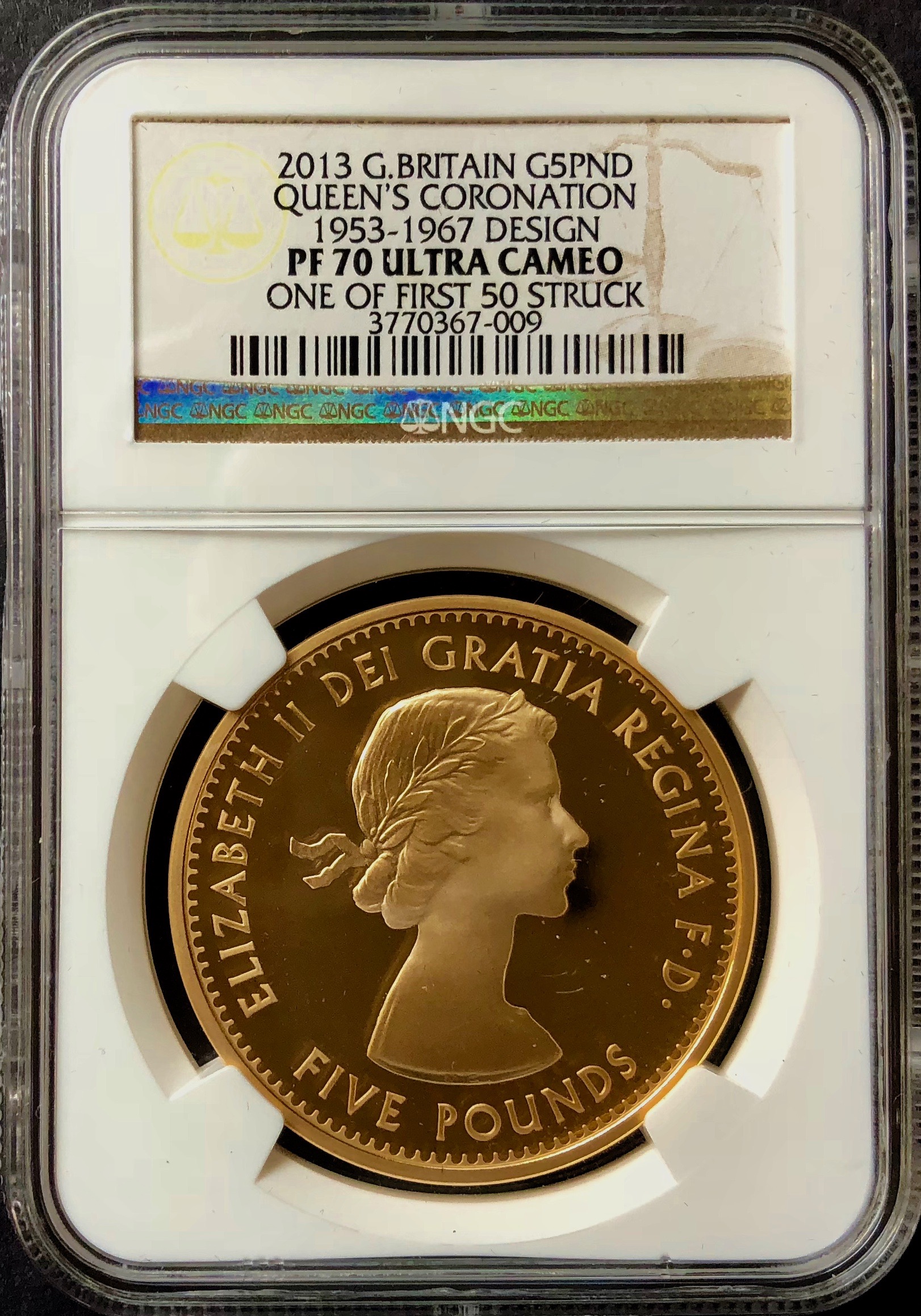 イギリス2013年エリザベス女王戴冠60年5ポンド金貨4枚セットPF70UCAMファーストストライク - PREMIUM GOLD COIN