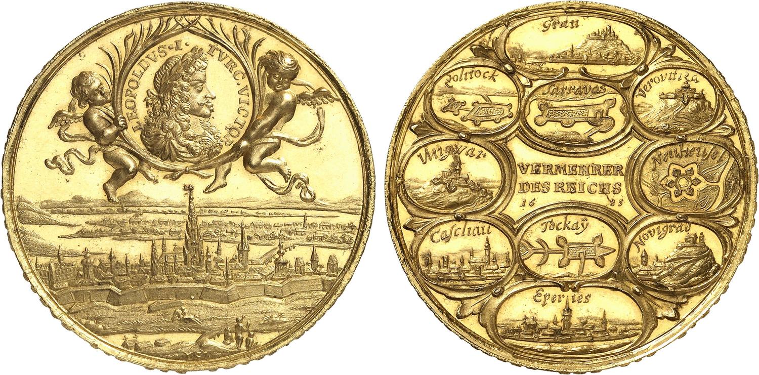 ハンガリー1685年レオポルト1世12ダカット都市景観ゴールドメダル PREMIUM GOLD COIN