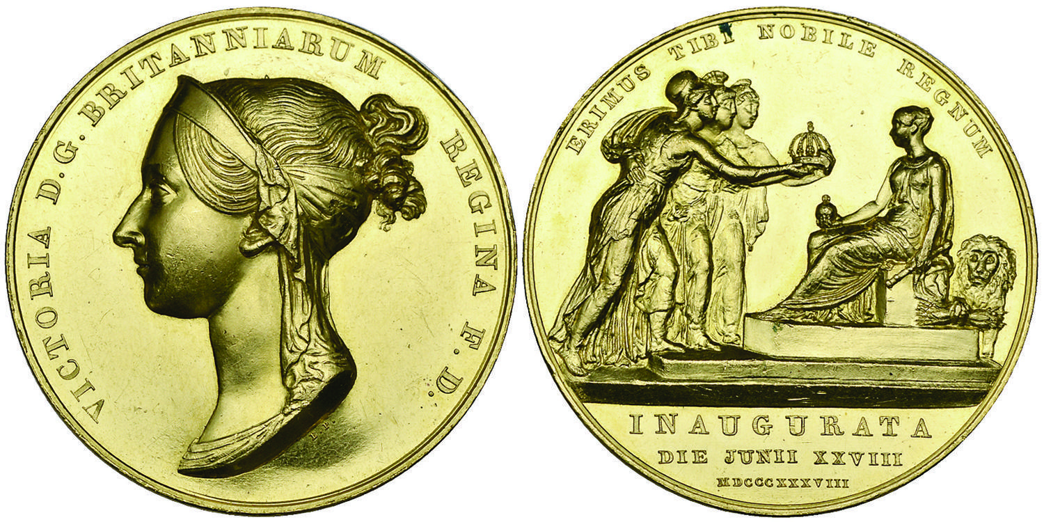 イギリス1838年ヴィクトリア女王戴冠金メダルオークション結果