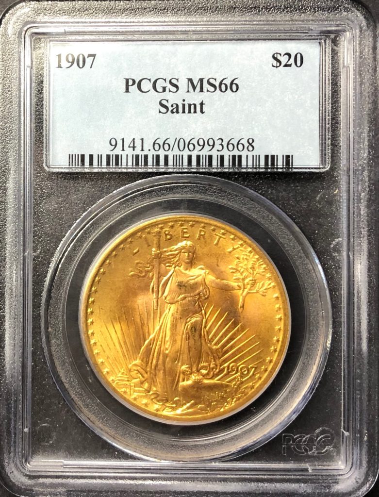 アメリカ1907年セントゴーデンズ20ドル金貨PCGS MS66 - PREMIUM GOLD COIN