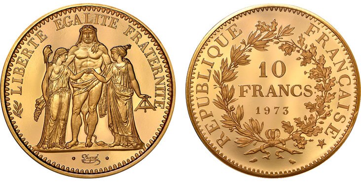 10フラン金貨 1899年NGCAU58 セレス フランス