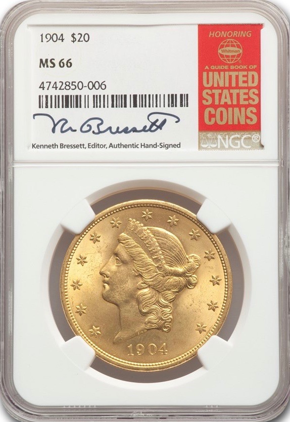 アメリカ1904年20ドル金貨NGC MS66 - PREMIUM GOLD COIN