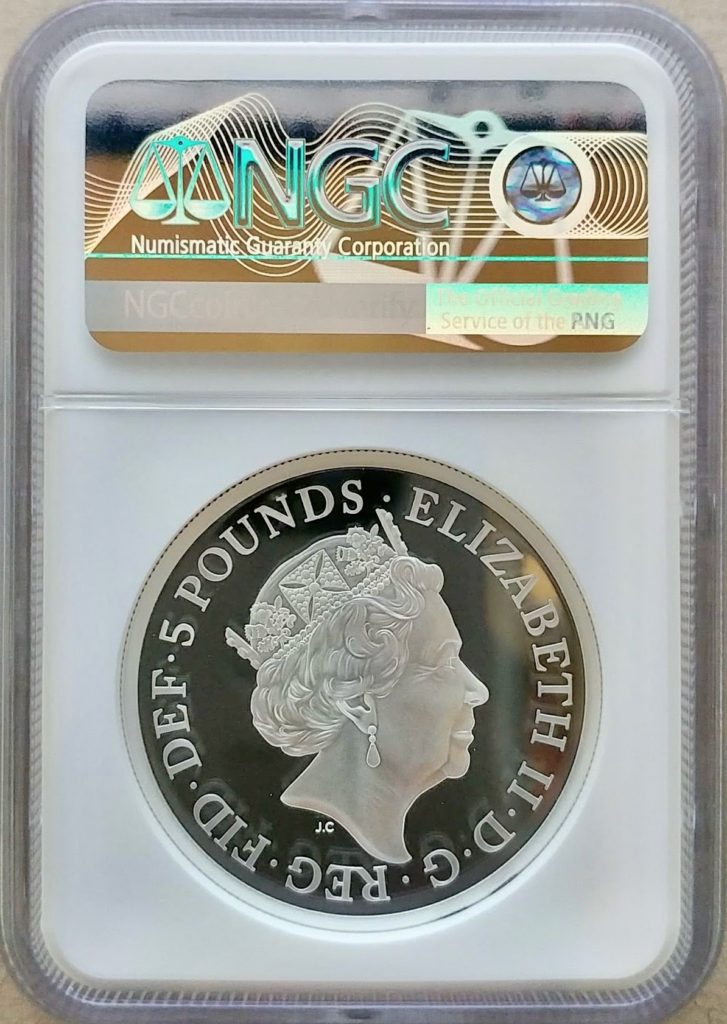 イギリス2019年ウナ＆ライオン5ポンド銀貨NGC PF70UCAM - PREMIUM GOLD 