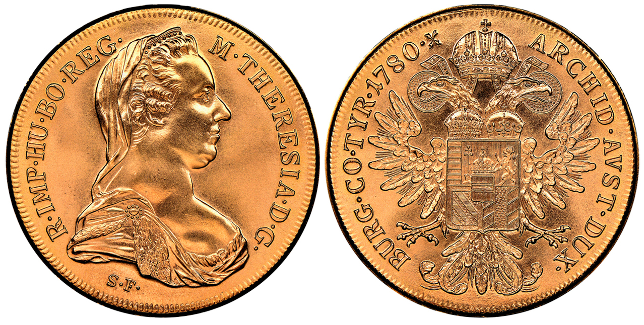 オーストリア1780年（1950年）20ダカットターラー金打ちNGC MS64 リストライク - PREMIUM GOLD COIN
