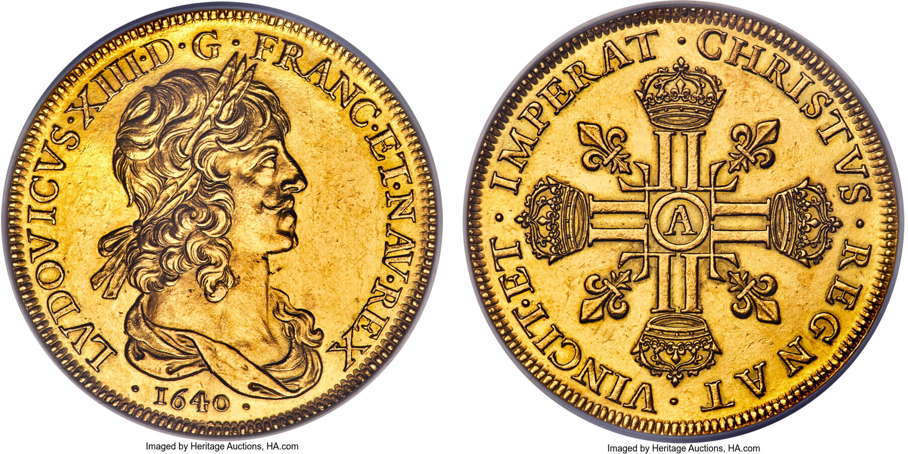 フランス 1640年 ルイ13世 10ルイドール金貨 MS61 NGC オークション 
