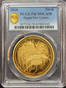 パプアニューギニア2020年極楽鳥500K金貨PCGS PR70DCAM - PREMIUM GOLD 