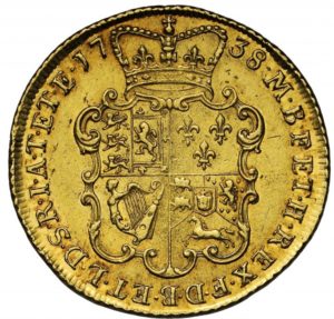 売約済　イギリス1738年ジョージ2世2ギニーヤングヘッドNGCAU55