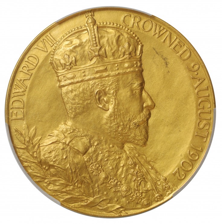 イギリス1902年エドワード7世 大型戴冠金メダルPCGS SP62 - PREMIUM 