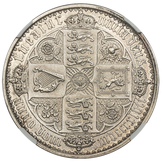 売約済 イギリス1847年ゴシッククラウン銀貨ピュアシルバー NGC PF60プレーンエッジ - PREMIUM GOLD COIN