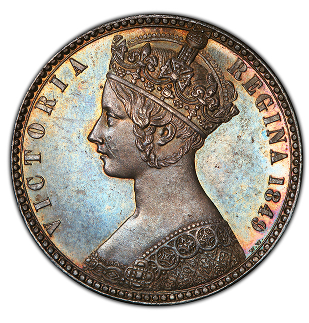 PCGS AU58』イギリスヴィクトリア女王フローリン銀貨(1901年) - fakum 