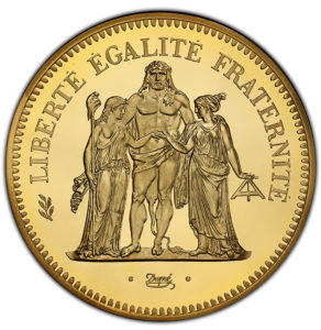 1979年　フランス　ヘラクレス立像　50フラン　金貨