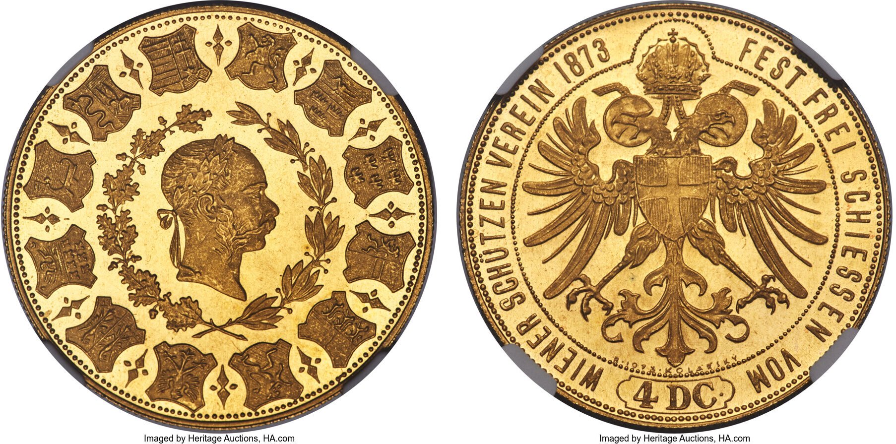 オーストリア 1873年/1973年 ウィーン射撃祭 4ダガット金貨 リスト 