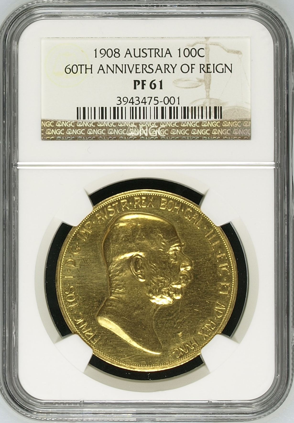 オーストリア1908年100コロナ金貨 雲上の女神 NGC PF61 - PREMIUM GOLD オーストリア1908年100コロナ金貨 雲上の女神 NGC PF61 - PREMIUM GOLD