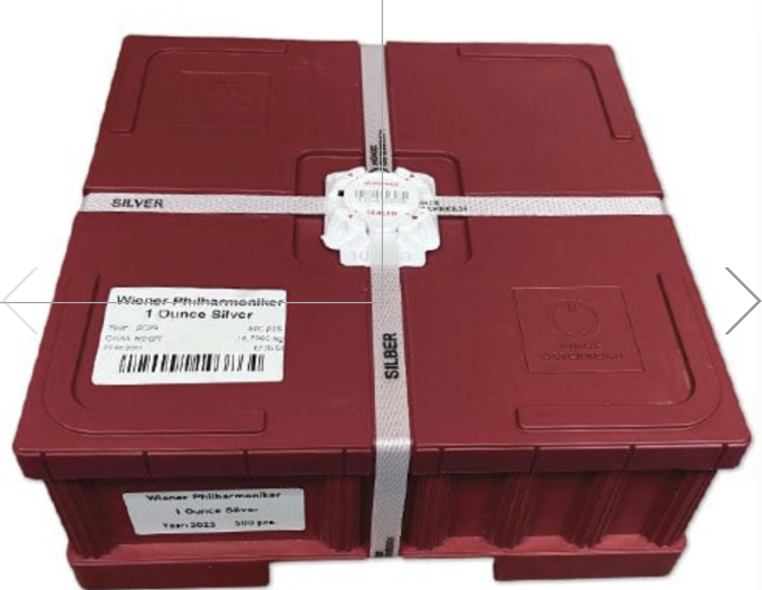 オーストリア2023年フィルハーモニー銀貨モンスターBOX/500枚入り