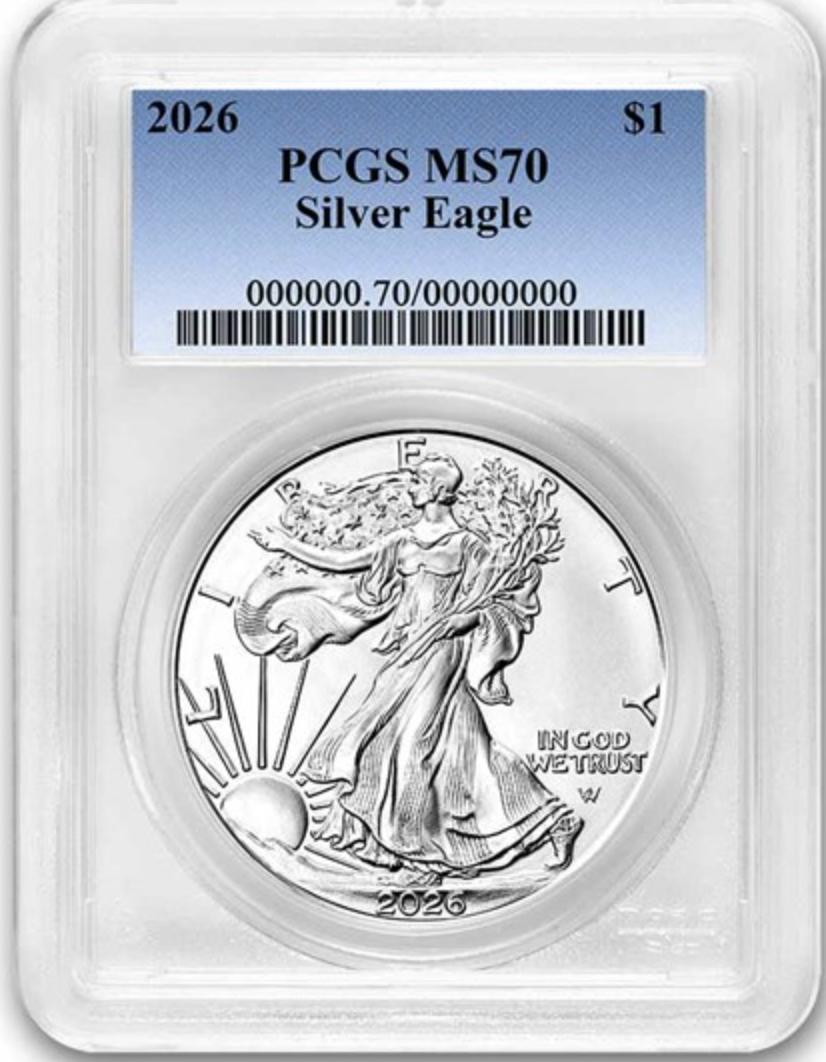 アメリカ2026年シルバーイーグル1オンス銀貨 PCGS MS70 50枚セット