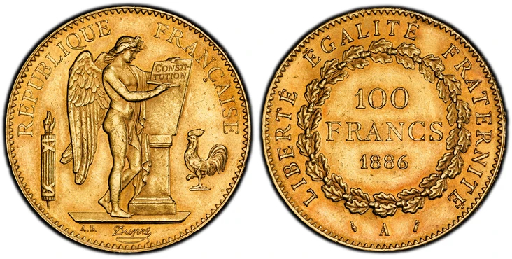 フランス1886年エンジェル100フラン金貨PCGS MS63 - PREMIUM GOLD COIN