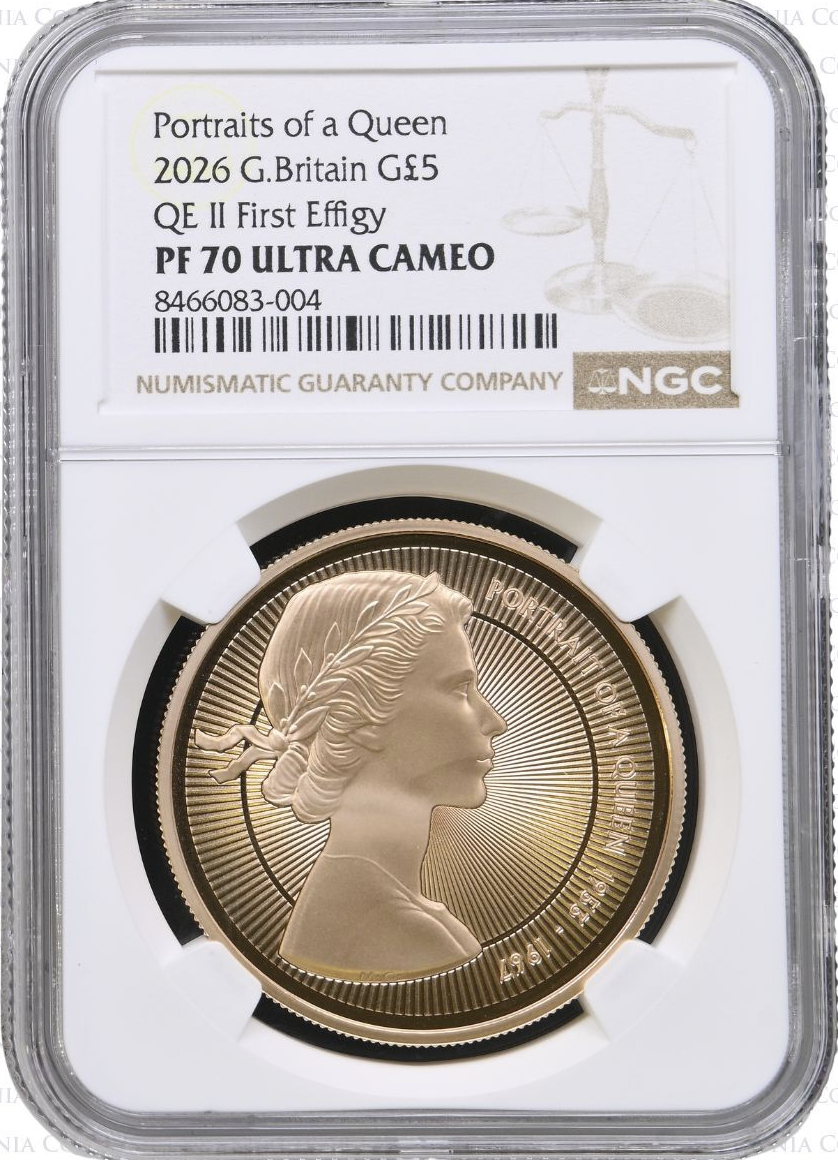 イギリス2026年ヤングヤングエリザベス5ポンド金貨NGC PF70UCAM